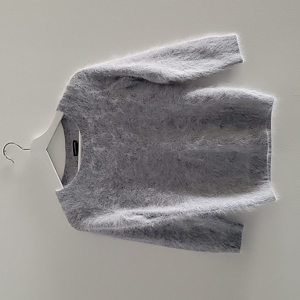 Club Monaco | Grey Blue 3/4 sleeve 57% Angora Pullover Sweater | size XS